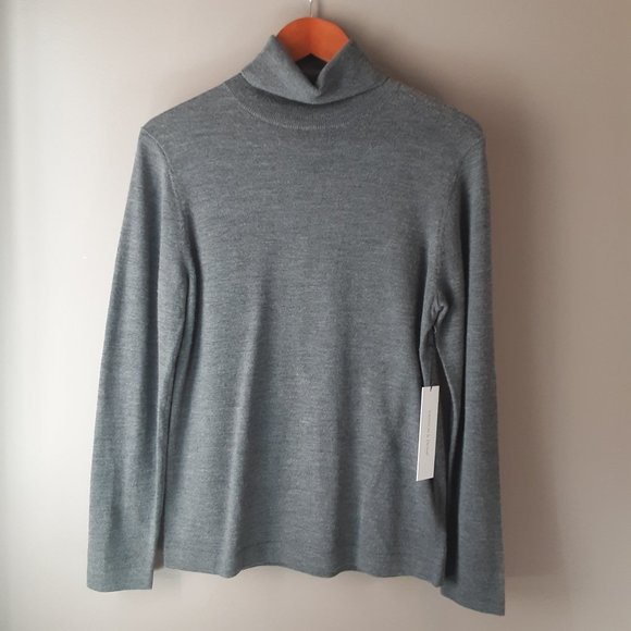 Grayson & Dunn Men's 100% Fine Merino Wool Grey Turtleneck Sweater New! Small - Picture 1 of 14